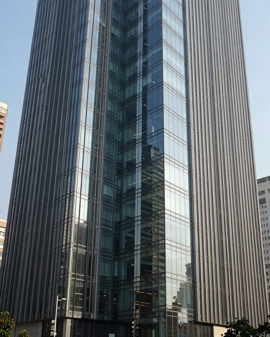 Wide 35mm photojournalistic photograph of a modern tech office in
